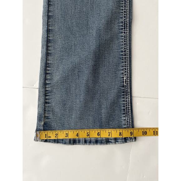 Platinum Plush Bootcut Jeans Women 11 Angel Wings Rhinestone Style 4041 Western - Picture 10 of 11